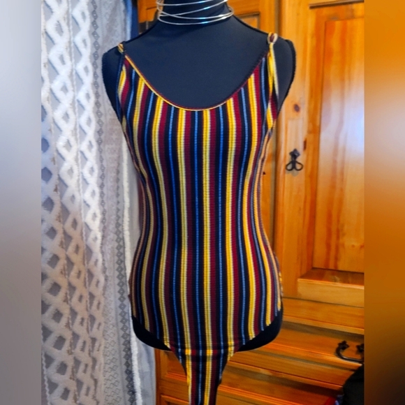Striped Multicolor Women's Bodysuit - Picture 1 of 3